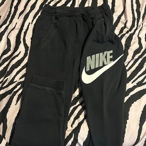 Nike Kids Black Joggers with White Logo